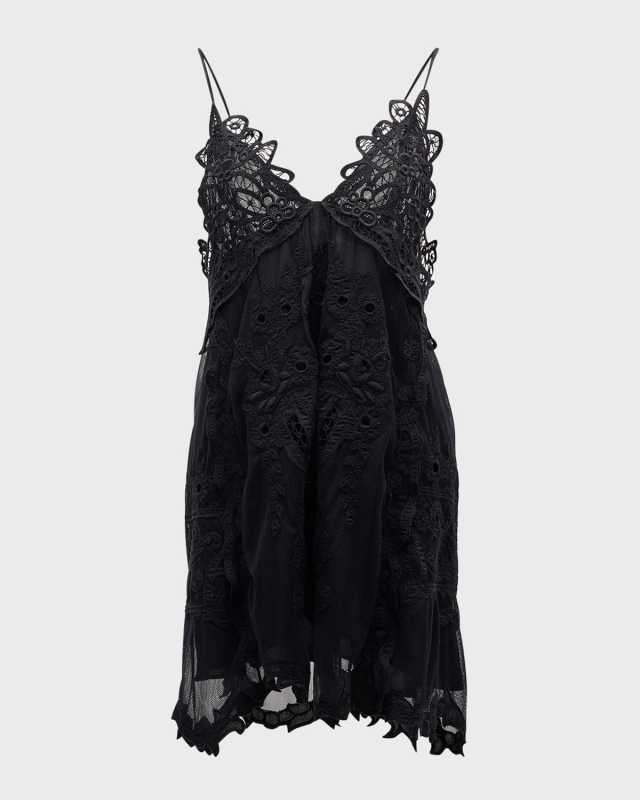 Virginia Lace Spaghetti Strap Mini Slip Dress